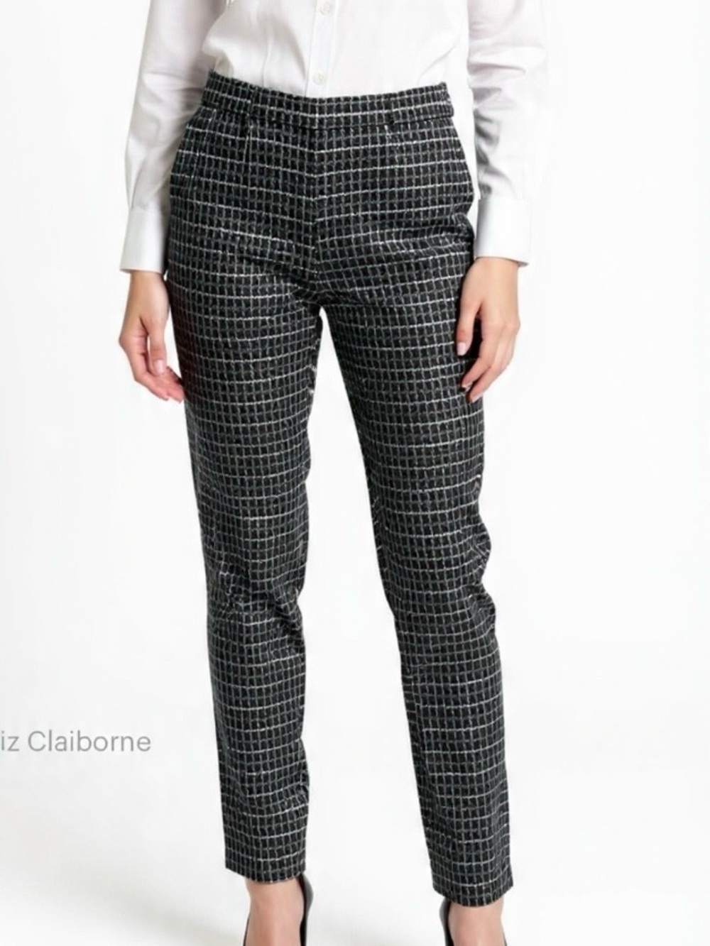 Liz Claiborne Black and White Checkered Pants